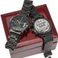 Best Bucking dad ever-Black Chronograph Watch with Engraving