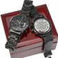 To my husband - never forget that-Black Chronograph Watch with Engraving