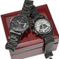 I'll always be your little girl(Police)-Black Chronograph Watch with Engraving