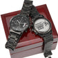 great fisherman better dad-Black Chronograph Watch with Engraving