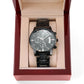 Best Bucking dad ever-Black Chronograph Watch with Engraving