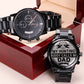 my hunting buddy -Black Chronograph Watch with Engraving
