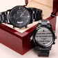 Counting down the seconds until Editable-Black Chronograph Watch with Engraving