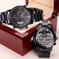 Stay safe-Black Chronograph Watch with Engraving