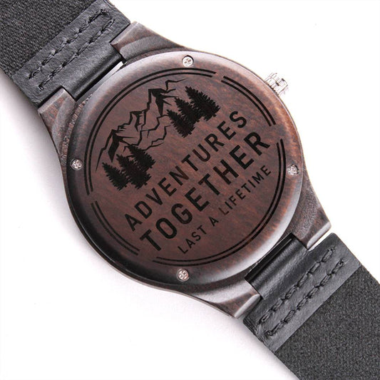 Adventures together- Wood Watch with Engraving