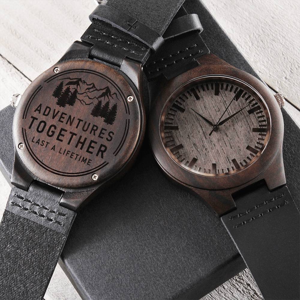 Adventures together- Wood Watch with Engraving