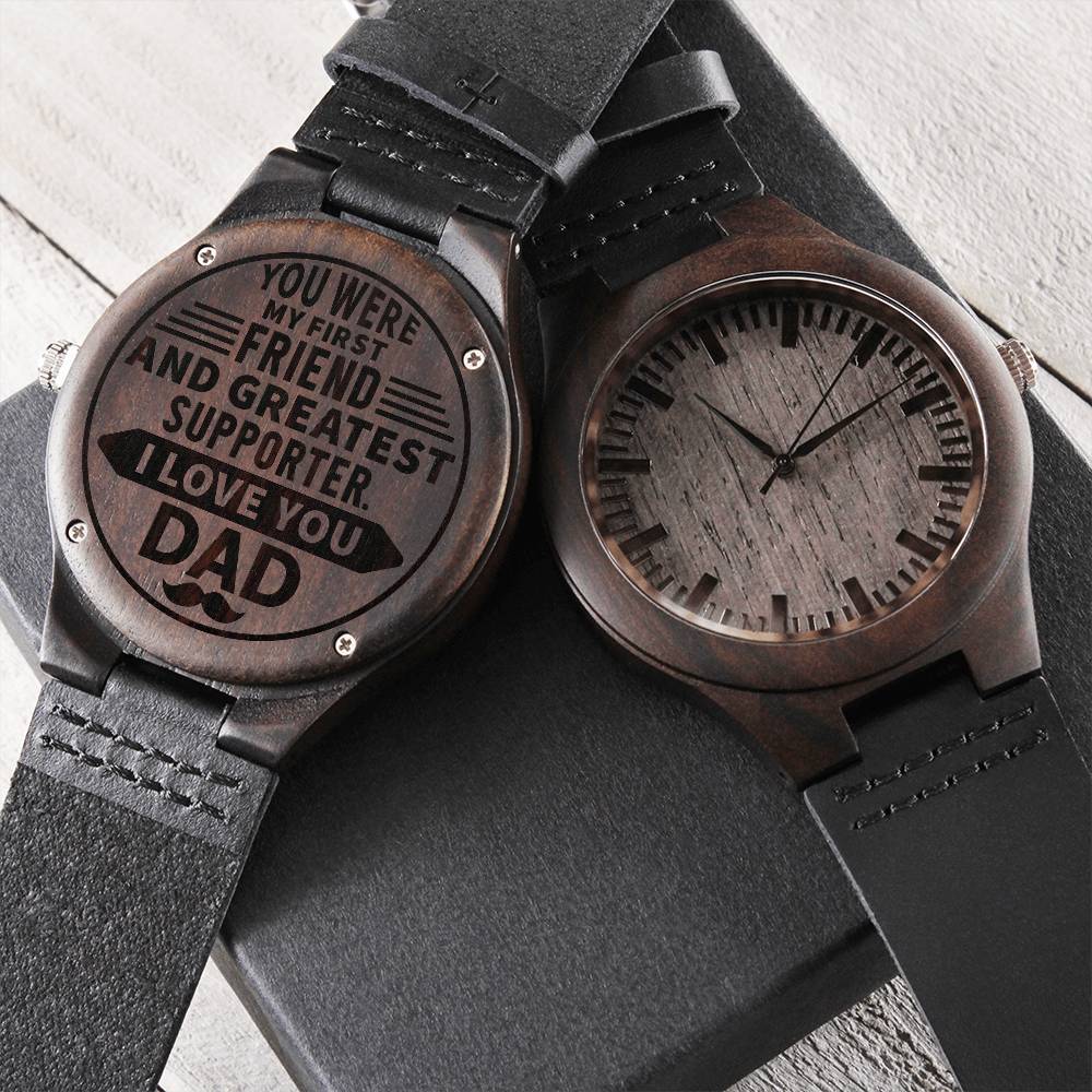 you were my first friendWood Watch with Engraving