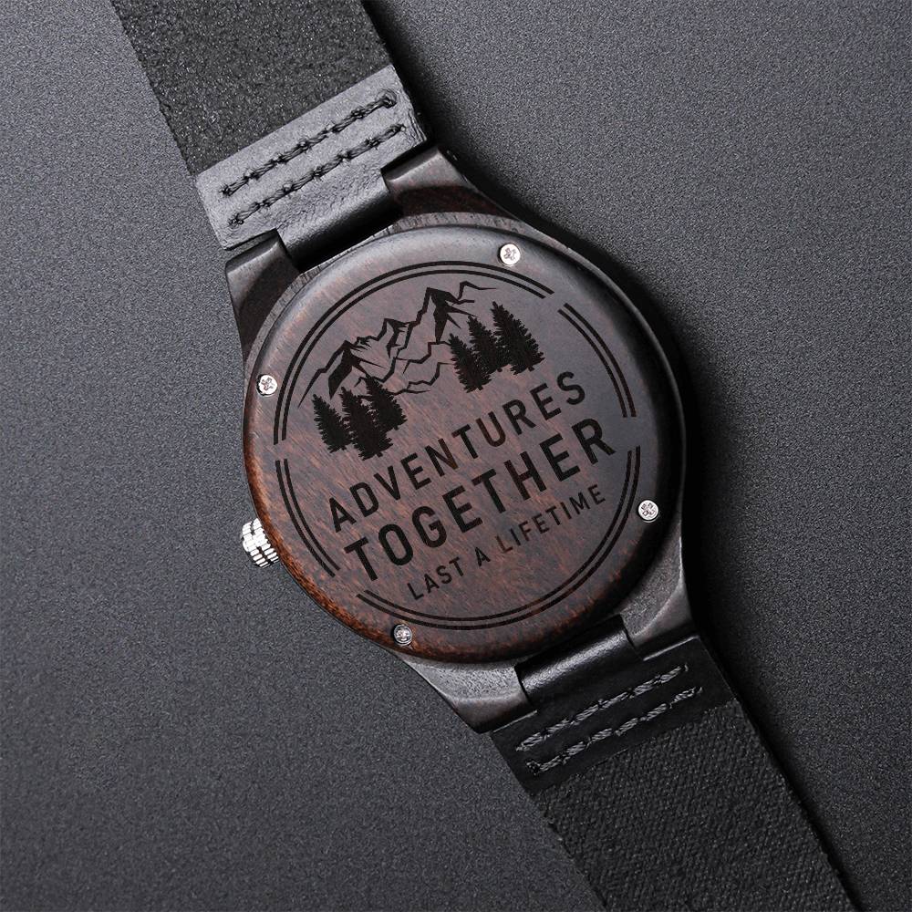 Adventures together- Wood Watch with Engraving