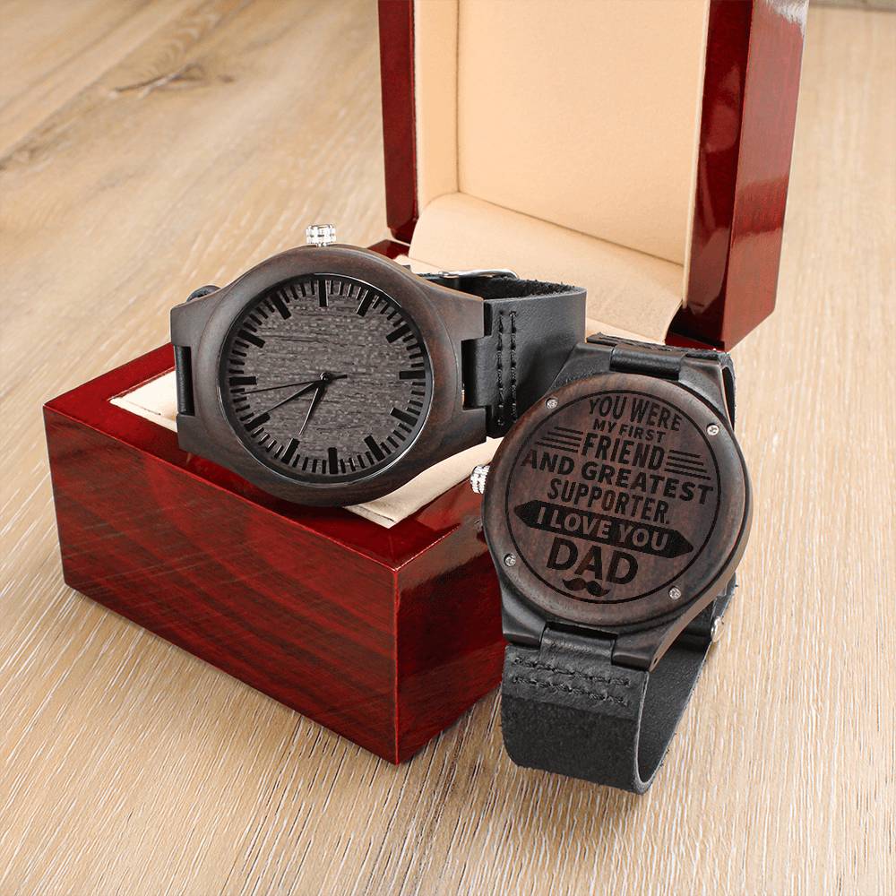 you were my first friendWood Watch with Engraving