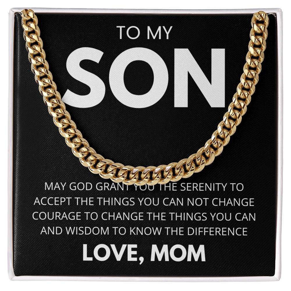 TO MY SON  Cuban Link Chain
