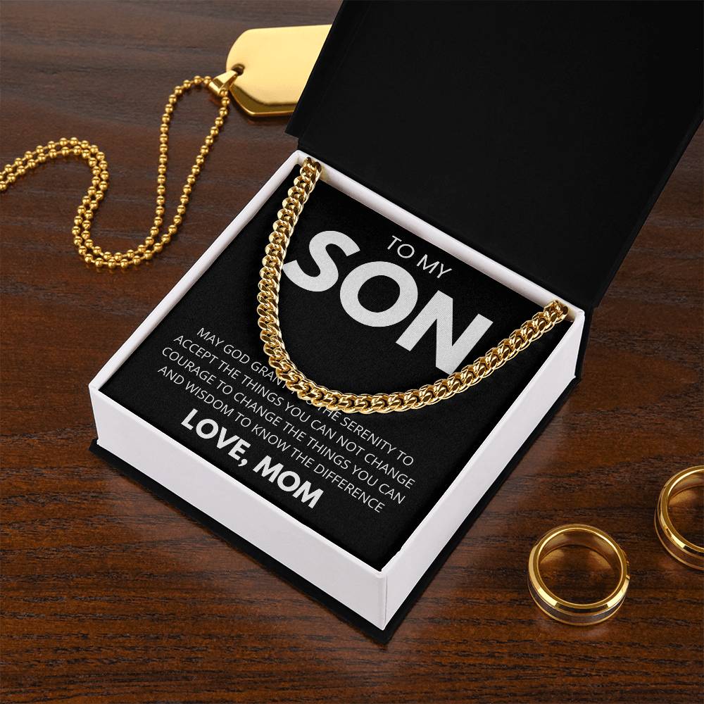 TO MY SON  Cuban Link Chain