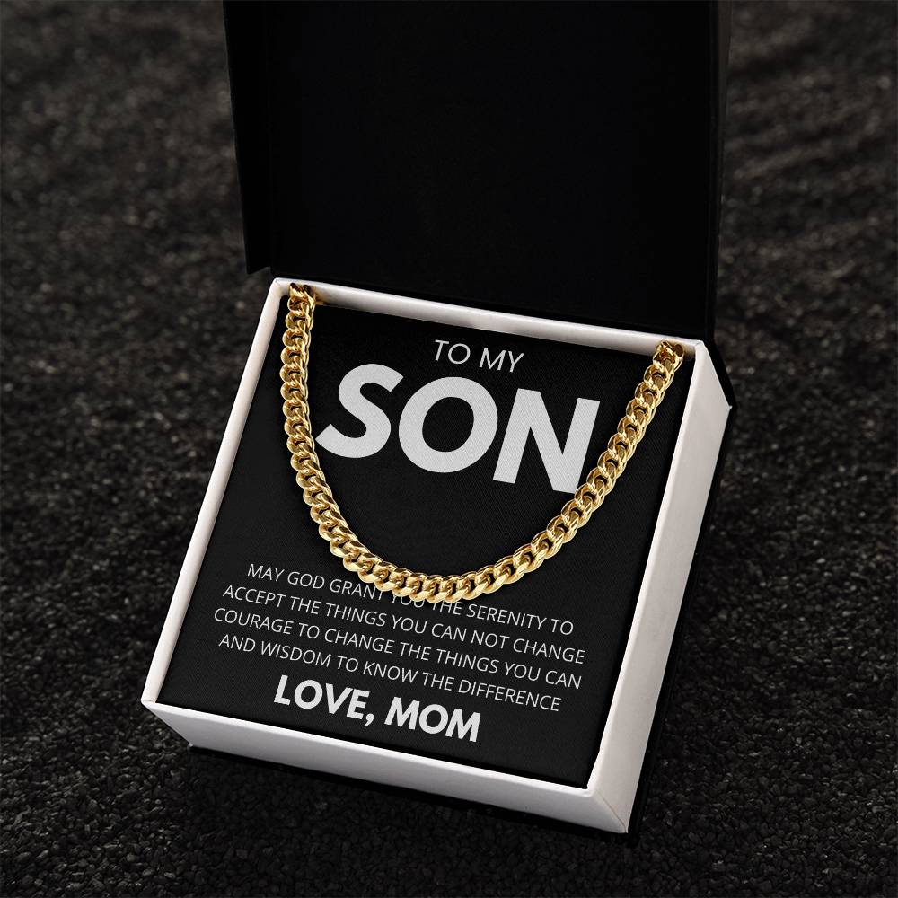 TO MY SON  Cuban Link Chain