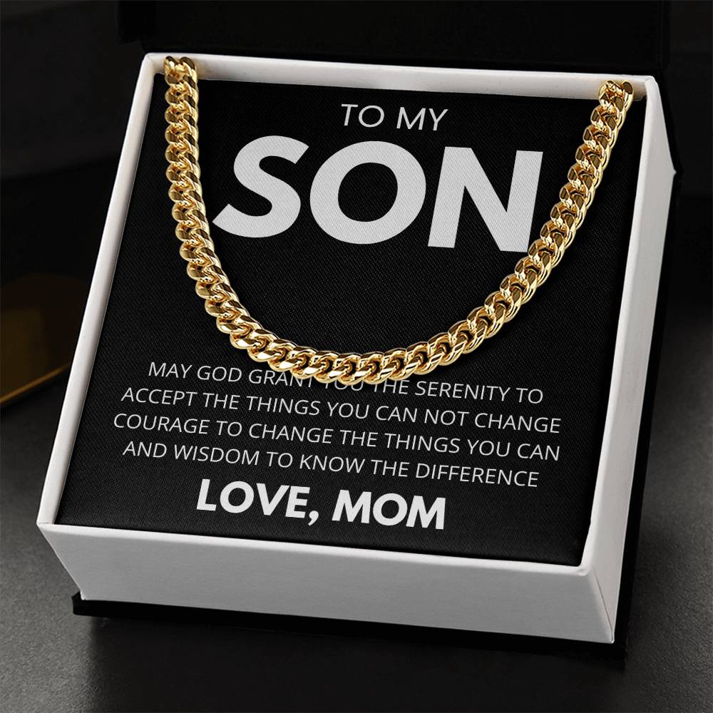 TO MY SON  Cuban Link Chain