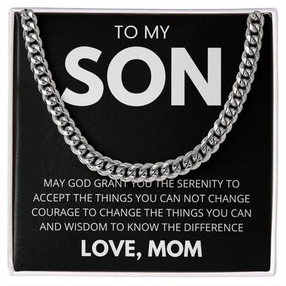 TO MY SON  Cuban Link Chain