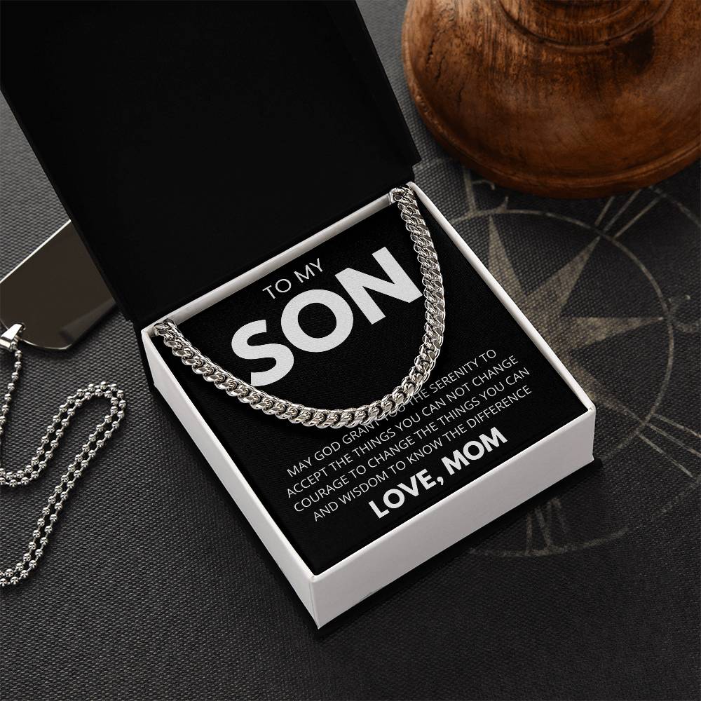 TO MY SON  Cuban Link Chain