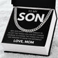 TO MY SON  Cuban Link Chain