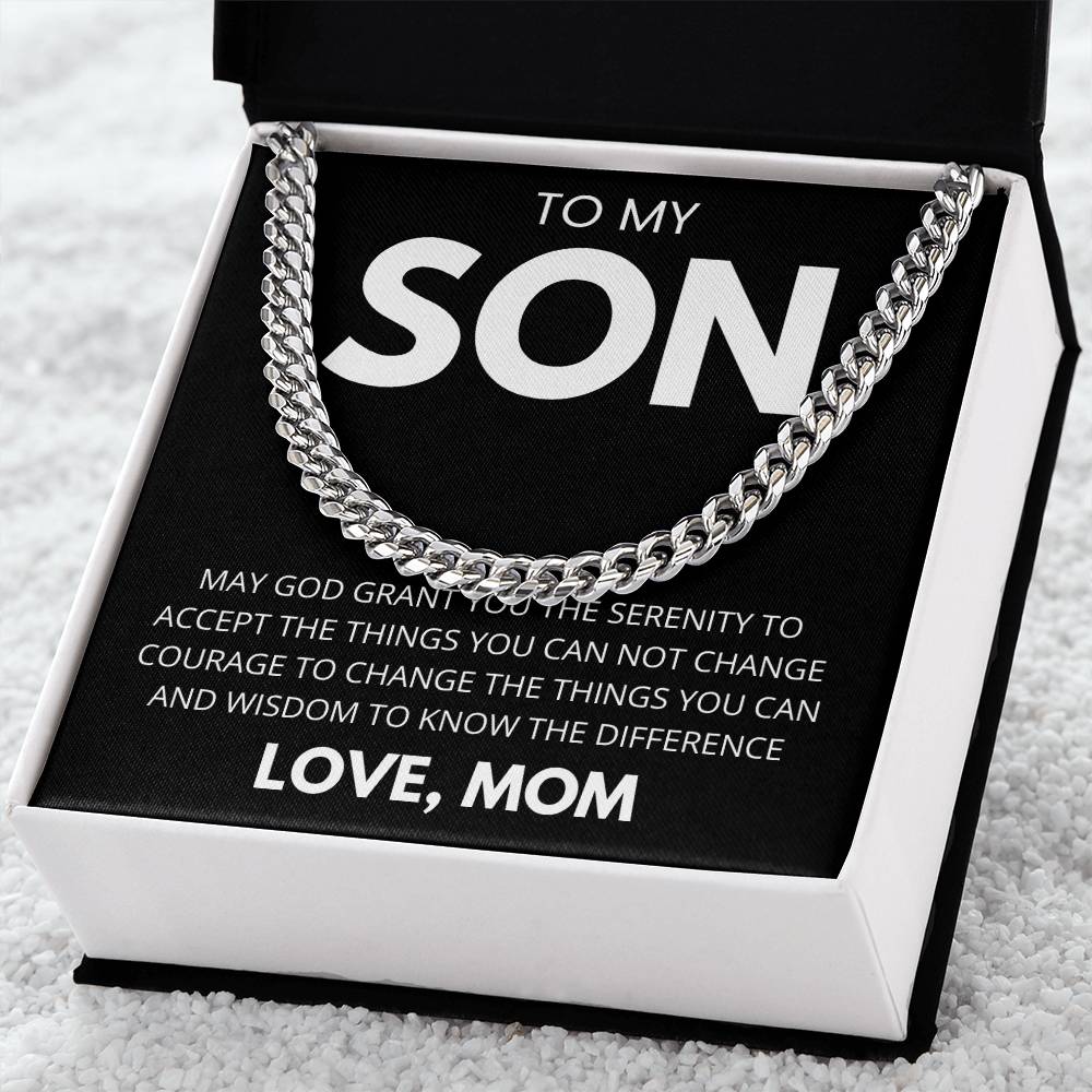 TO MY SON  Cuban Link Chain
