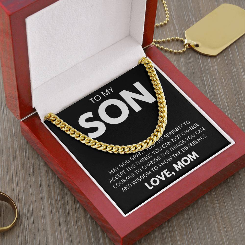 TO MY SON  Cuban Link Chain