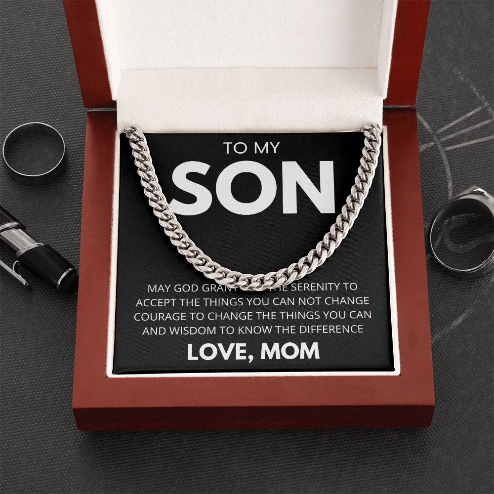 TO MY SON  Cuban Link Chain