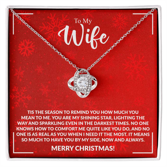 WIFE how much you mean to me Love Knot Necklace