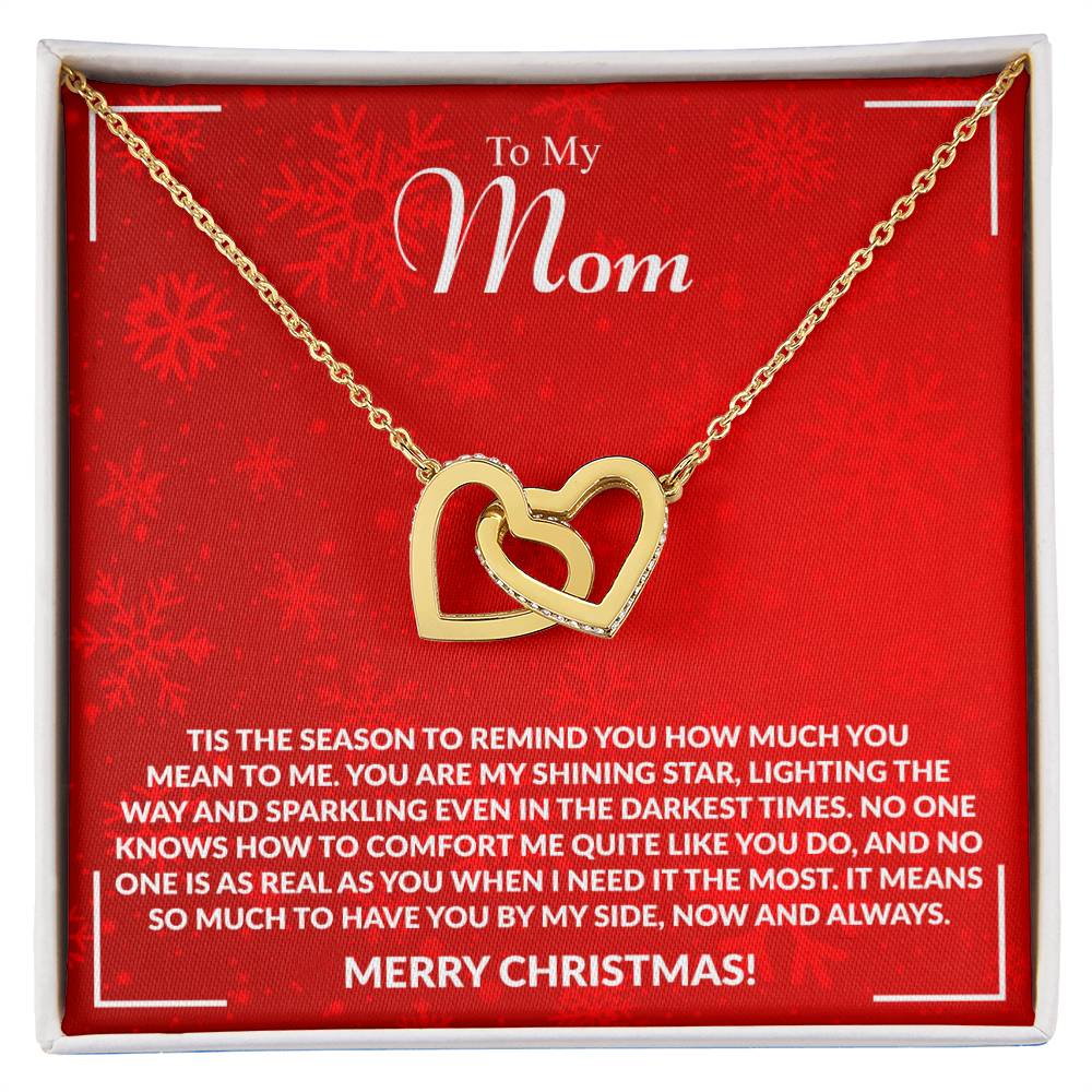 MOM how much you mean to me.Interlocking Hearts Necklace