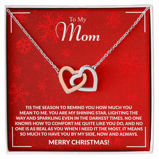 MOM how much you mean to me.Interlocking Hearts Necklace