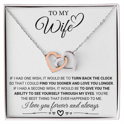 Wife  - One Wish, Second Wish Hearts Necklace