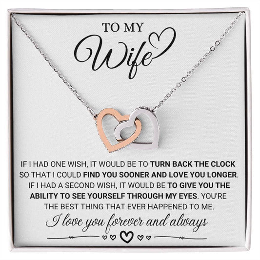 Wife  - One Wish, Second Wish Hearts Necklace