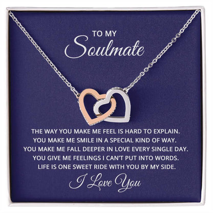 To My Soulmate - the way you make me feel is hard to explain Hearts Necklace
