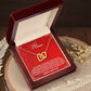 MOM how much you mean to me.Interlocking Hearts Necklace