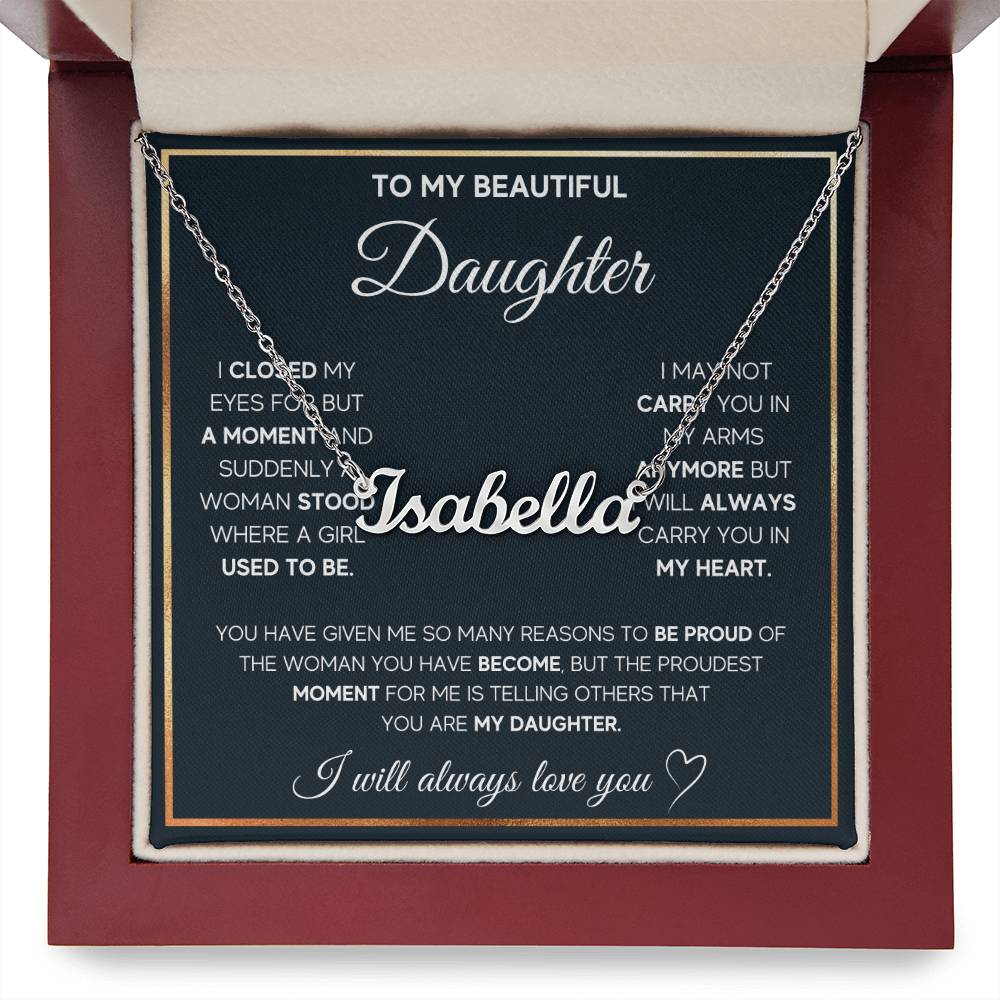 To my daughter Name Necklace