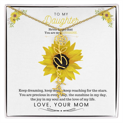 To My Beautiful Daughter Flower Name Necklace