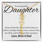 To My Beautiful Daughter From Mom &  dad