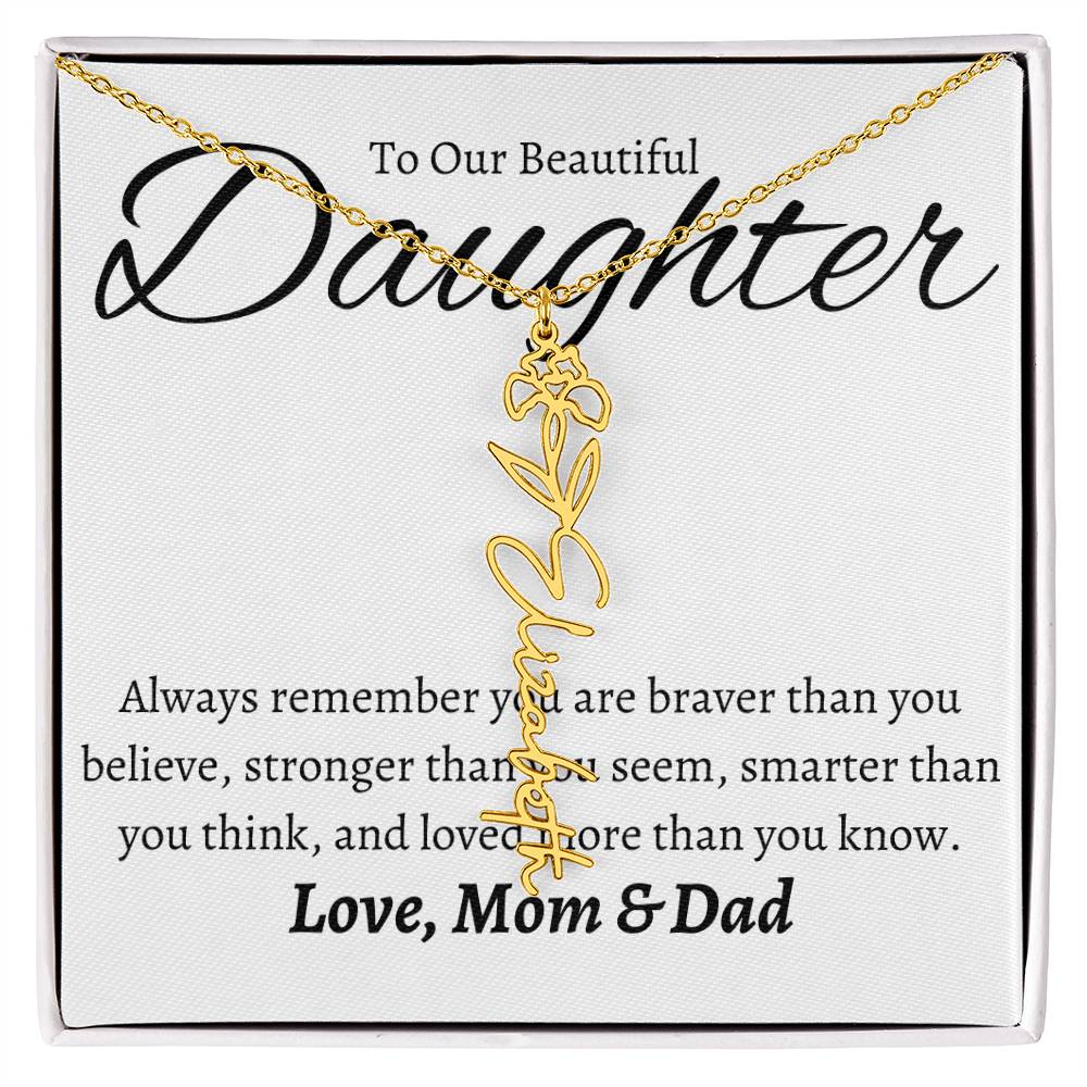 To My Beautiful Daughter From Mom &  dad
