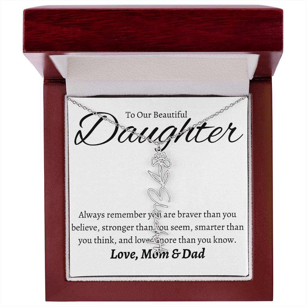 To My Beautiful Daughter From Mom &  dad