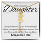 To My Beautiful Daughter From Mom &  dad