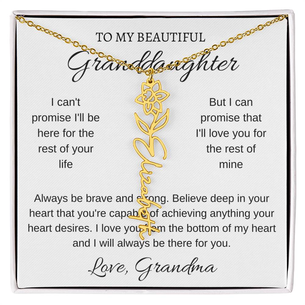 To My Beautiful Granddaughter