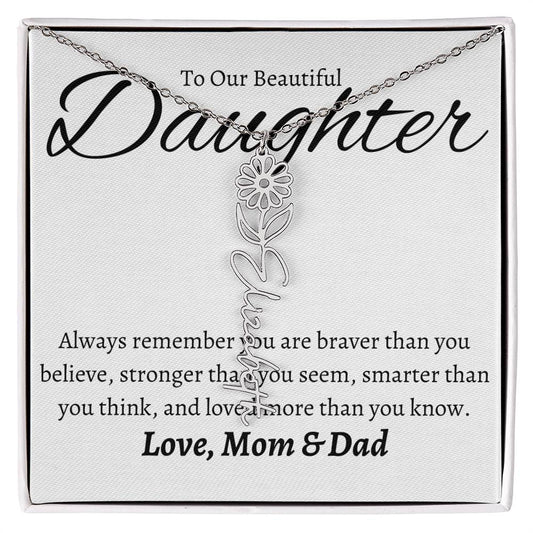 To My Beautiful Daughter From Mom &  dad