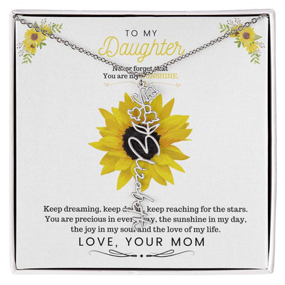 To My Beautiful Daughter Flower Name Necklace