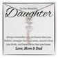 To My Beautiful Daughter From Mom &  dad