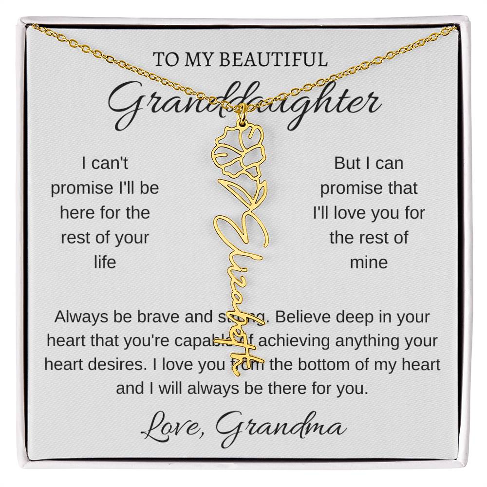 To My Beautiful Granddaughter