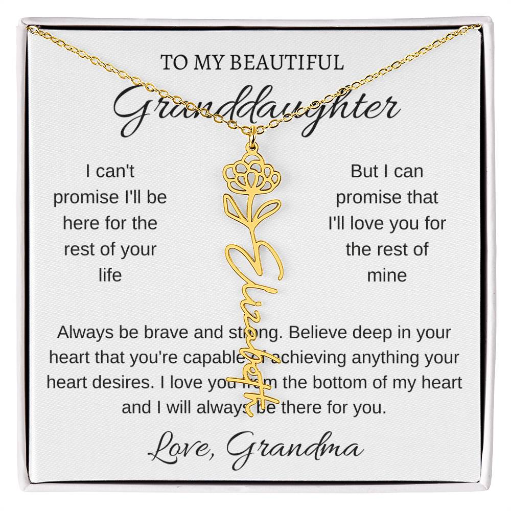 To My Beautiful Granddaughter