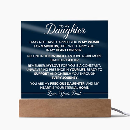 To My Daughter Acrylic Square Plaque