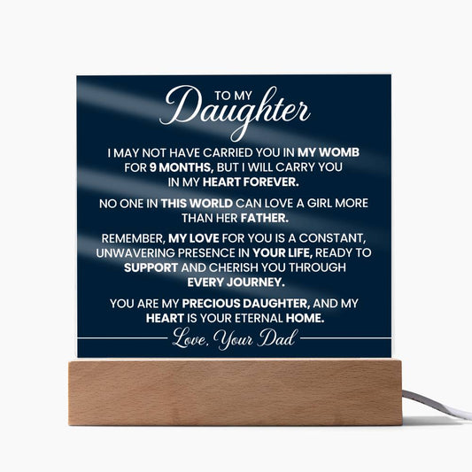To My Daughter Acrylic Square Plaque