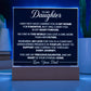 To My Daughter Acrylic Square Plaque