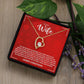 WIFE how much you mean to me.Forever Love Necklace