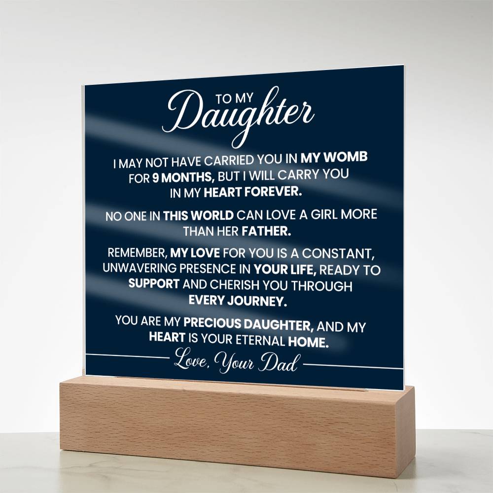 To My Daughter Acrylic Square Plaque