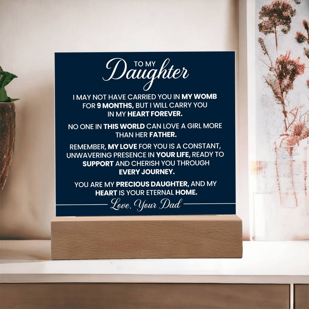 To My Daughter Acrylic Square Plaque