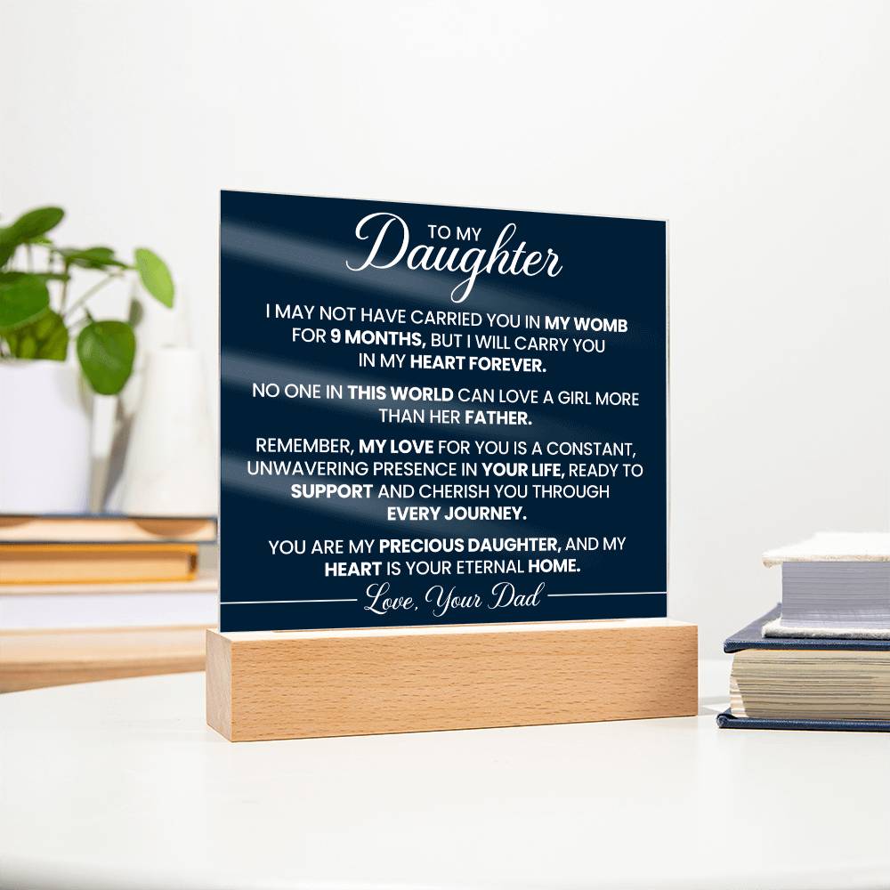 To My Daughter Acrylic Square Plaque