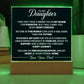 To My Daughter Acrylic Square Plaque